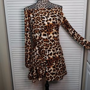 Leopard Print Off the Shoulder Dress